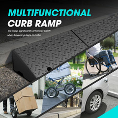 Heavy Duty 5.7″ Rubber Curb Ramp for Driveways, Loading Docks & Vehicles