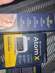 Audien Atom X Rechargeable Bluetooth Hearing Aid OTC Stream Music & Take Calls