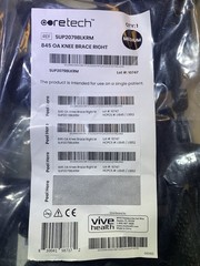 Coretech 845 OA Knee Brace Pair Left & Right Medium New with Manuals Vive Health