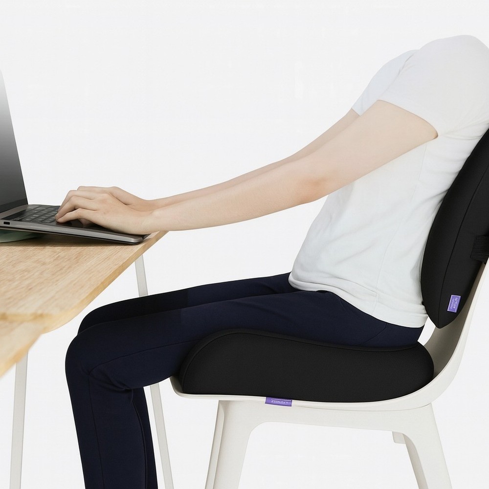 Cushion Lab Ergonomic Seat Cushion – Coccyx & Sciatica Support – BLACK