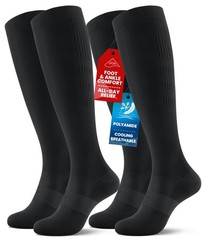 PULIOU Cooling Compression Socks for Women Men, 20-30 Small-Medium, Black
