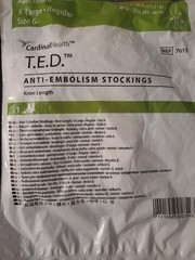 💚T.E.D. Anti-Embolism Stockings X-Large Regular KNEE LENGTH SIZE G REF 7615