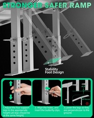 6ft Wheelchair Ramp with 4 Support Legs, Seamless Portable Aluminum Ramps 800lbs