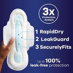 Always Maxi Pads Size 4 Overnight Absorbency Unscented with Wings, 33 Count