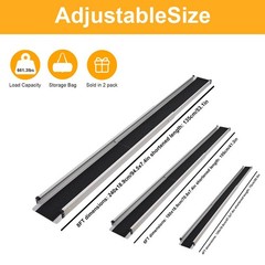 2 Pack Telescopic Aluminum Alloy Wheelchair Ramp 4/6/8 Ft Mobility Ramp 660 Lbs