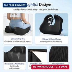 ZIKEE 6″ Thickened Donut Pillow Seat Cushion for Hemorrhoid Pain Relief | Ergono