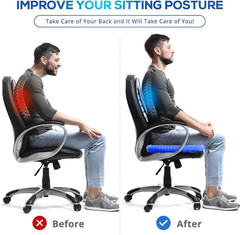 Gel Seat Cushion for Long Sitting Pressure Super Large – 19x18x1.65inch, Blue