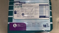 Attends Briefs 10 Incontinence Briefs L 18 Ct Latex Free