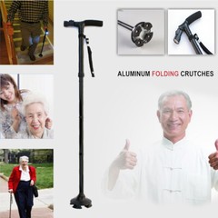 Extendable 5-Levels Adjustable Height LED Walking Cane Retractable Walking Stick