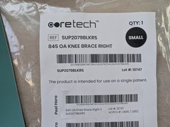 New Coretech RIGHT Knee Brace 845 OA Size Small (SUP2079BLKRS) HCPCS L1845 L1852