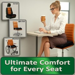 Cooling Gel Memory Foam Seat Cushion – Ideal for Office, Cars, and Wheelchairs