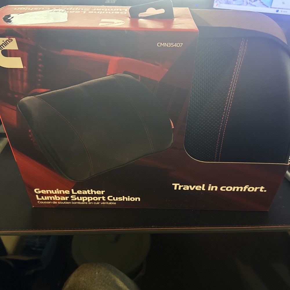 Cummins Leather Memory Foam Seat Cushion Lumbar Support