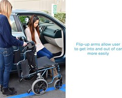 NOVA Bariatric Transport Chair, 400lbs Cap, 22″ Seat, 12” Rear Whl, OPENBOX BLUE