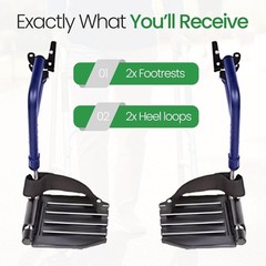 Comfortable Swivel Wheelchair Footrests – Easy Installation, Height Adjustable