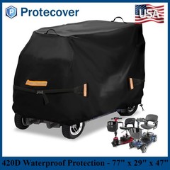 Mobility Scooter Cover 420D All-Weather Waterproof Protection – 77″ x 29″ x 47″