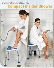 T HSA/FSA Triangular Shower Chair for Inside Shower, Space-Saving Corner Show…