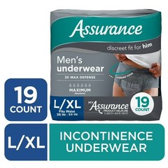 NWT Assurance Men’s Incontinence Underwear L/XL Maximum Absorbency