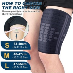 1 Pair Thigh Compression Sleeve – Non-Slip Hamstring Groin Wrap for Workout