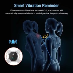 Smart Posture Corrector Adjustable Back & Shoulder Brace Gray Vibration Reminder