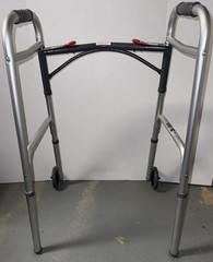 Drive Medical Deluxe Folding Walker 10210-4ASM 5″ Wheels 350lb Cap Adjustable