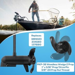 Bonbo MKP-38 Weedless Wedge 2 Propeller Fits for Minn Kota 4-1/2″ BLACK