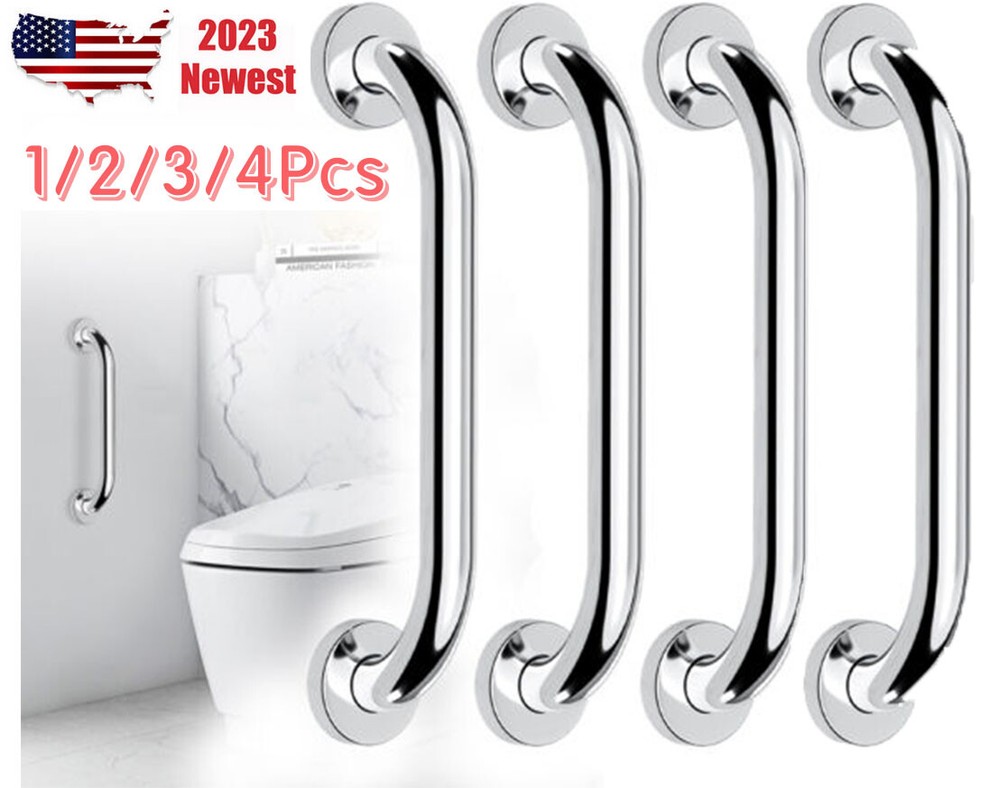 1-4X Stainless Steel Grab Bar Bathroom Safety Handicap Shower Handle Support 12″