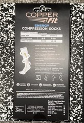 COPPER FIT ENERGY COMPRESSION SOCKS BLACK SIZE L/XL LARGE / EXTRA LARGE