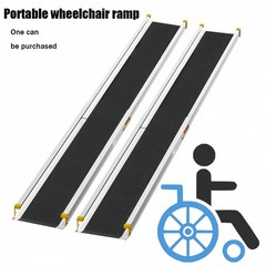 2PCS 700 lbs Folding Wheelchair Ramp Aluminum Mobility Ramp Portable