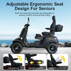 4 Wheel Mobility Scooter All Terrain Fast Scooters 15MPH 500 LBS Capacity 1000W