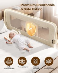 Growthfun Foldable Bed Rail For Toddlers 59In Reinforced Carbon Steel