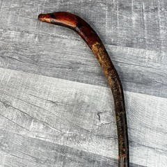Natural Hardwood Walking Stick Cane Rustic Handcrafted Hiking Staff 33 Inch Bark