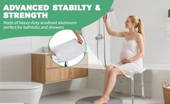 Shower Chair Medical Bath Seat Bench Bathroom Stool 300 lb 6 Height AdjustableOp