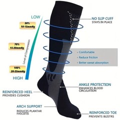 Women Men Compression Socks Stockings Knee High Medical 20-30 mmHG L/XL – XXL