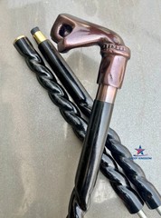 Solid Brass Punch Head Vintage Black Wooden Walking Stick Cane handmade Gift
