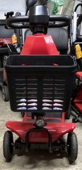Red/Black 4-Wheel Mobility Scooter w/ Storage Compartment & Key Ignition