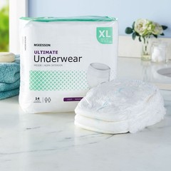 McKesson Adult Disposable Cloth Underwear Maximum Absorbency – Size XL 56 Count