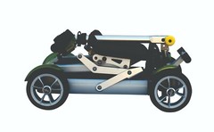 Folding Scooter Only 37 lbs, 250 lb Cap 7-10 Miles Warranty BLUE EV Rider Gypsy