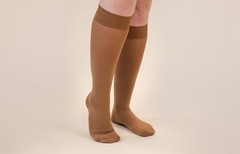Lymphedivas Mocha Medical Long Closed-Toe 15-20 mmHg X-Large, Multicolor