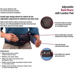 Mueller Lumbar Back Brace with Removable Pad: Extended Plus Size (Black)