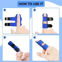 2 Pack Finger Splints – Trigger Brace for Pain Sprain Arthritis Relief (Blue)