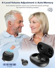 OTC Hearing Aids for Seniors, Rechargeable Hearing Aids with Charging Case, S…