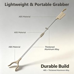 34″ Foldable Reacher Grabber Tool with Shoe Horn, 2-in-1 Trash Picker Upper