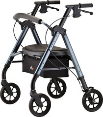 NOVA Star DX Heavy Duty Xtra Wide Rollator Walker – 8″ Wheels, Blue – Open Box