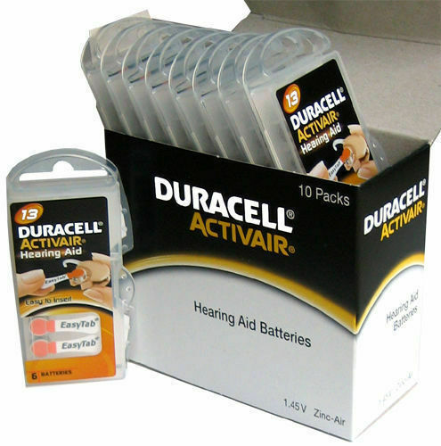 Duracell Activair Hearing Aid Batteries: Size 13 (60 Batteries) Fresh Exp:2026