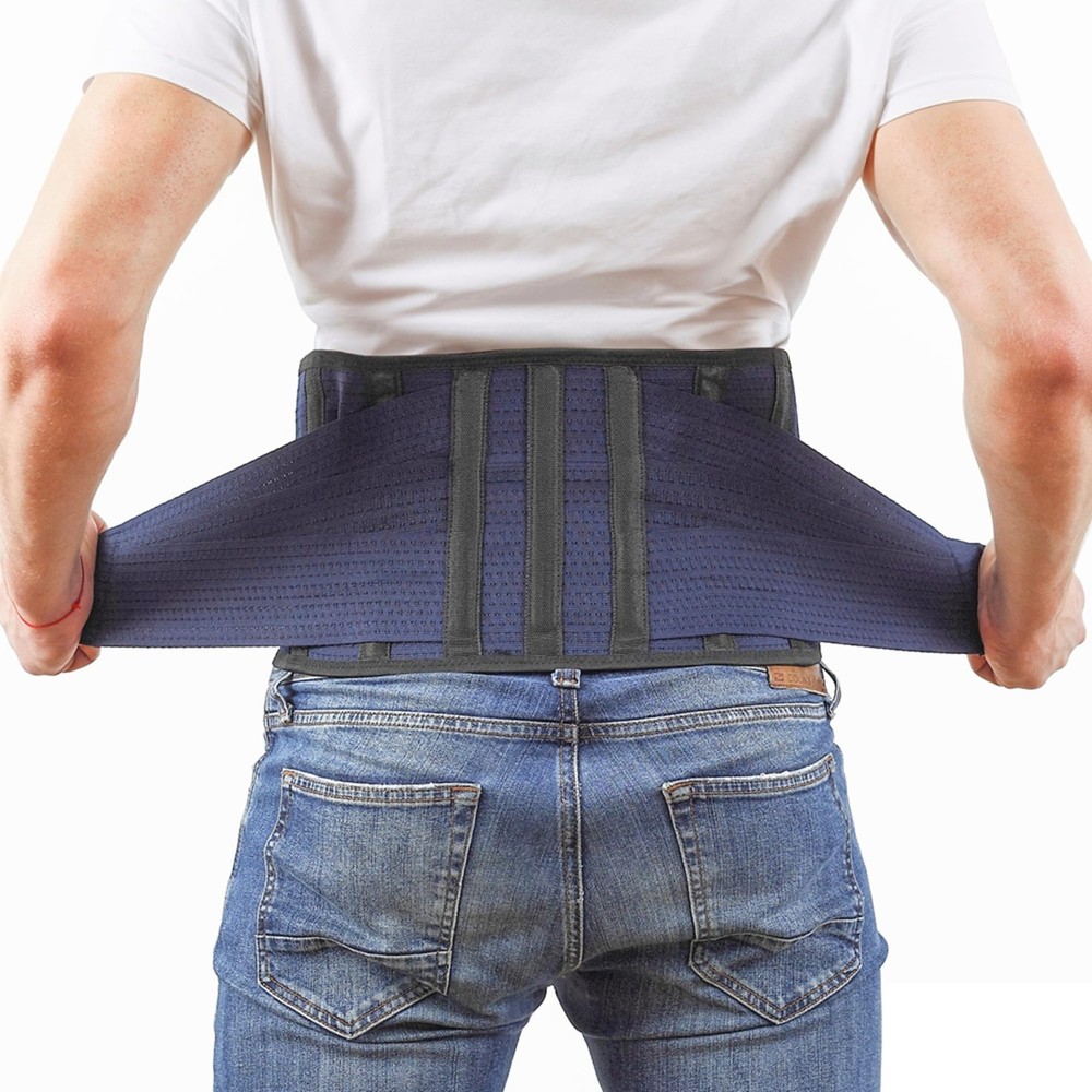 Back Lower Back Brace for Back Pain : Thin Breathable Rigid 6 ribs Adjustable…