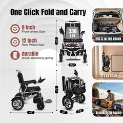 Electric Wheelchairs for Adults & Seniors Foldable 30 Miles Long Range