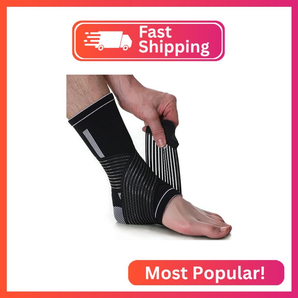NeoTech Care Adjustable Ankle Support Brace (Black, Size M, 1 Unit)