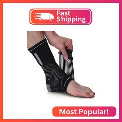NeoTech Care Adjustable Ankle Support Brace (Black, Size M, 1 Unit)
