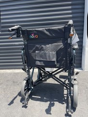 NOVA Lightweight Transport Chair, 300lbs Capacity, 12” Rear Wheels, OPENBOX BLUE
