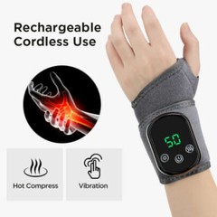 Electric Heated Wrist Massage Hand Joint Vibration Pain Relief Health Care Brace